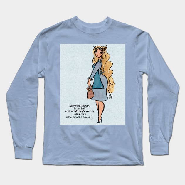 Honey eyed flower girl Long Sleeve T-Shirt by The Mindful Maestra